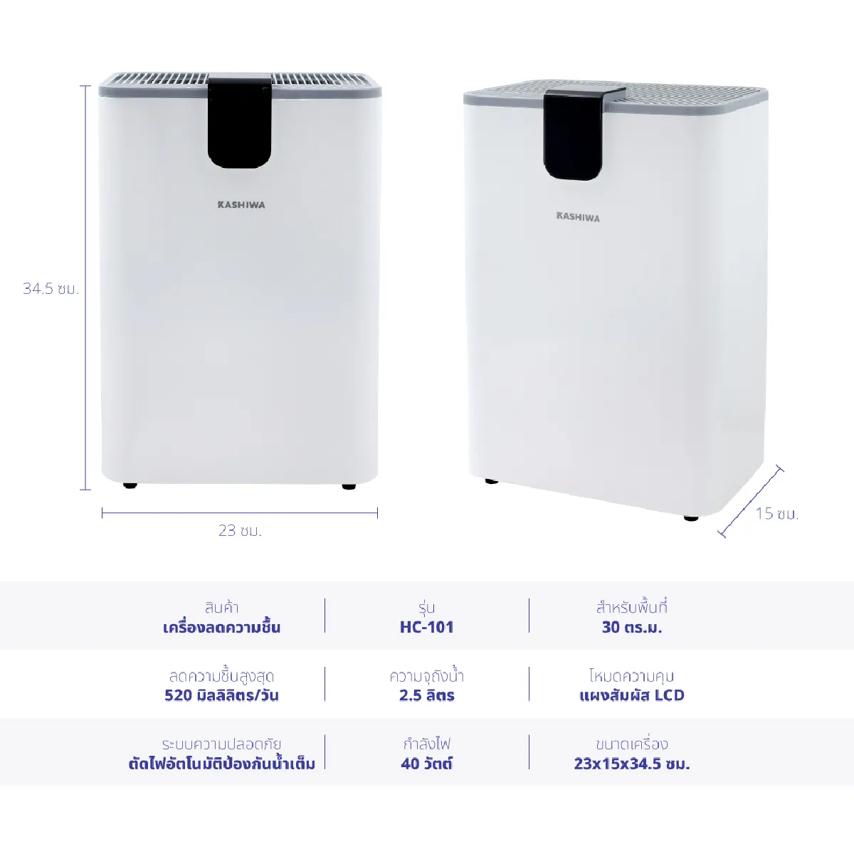 เครื่องดูดความชื้น ขนาด 2.5 ลิตร | รุ่น HC-101 - Image 21