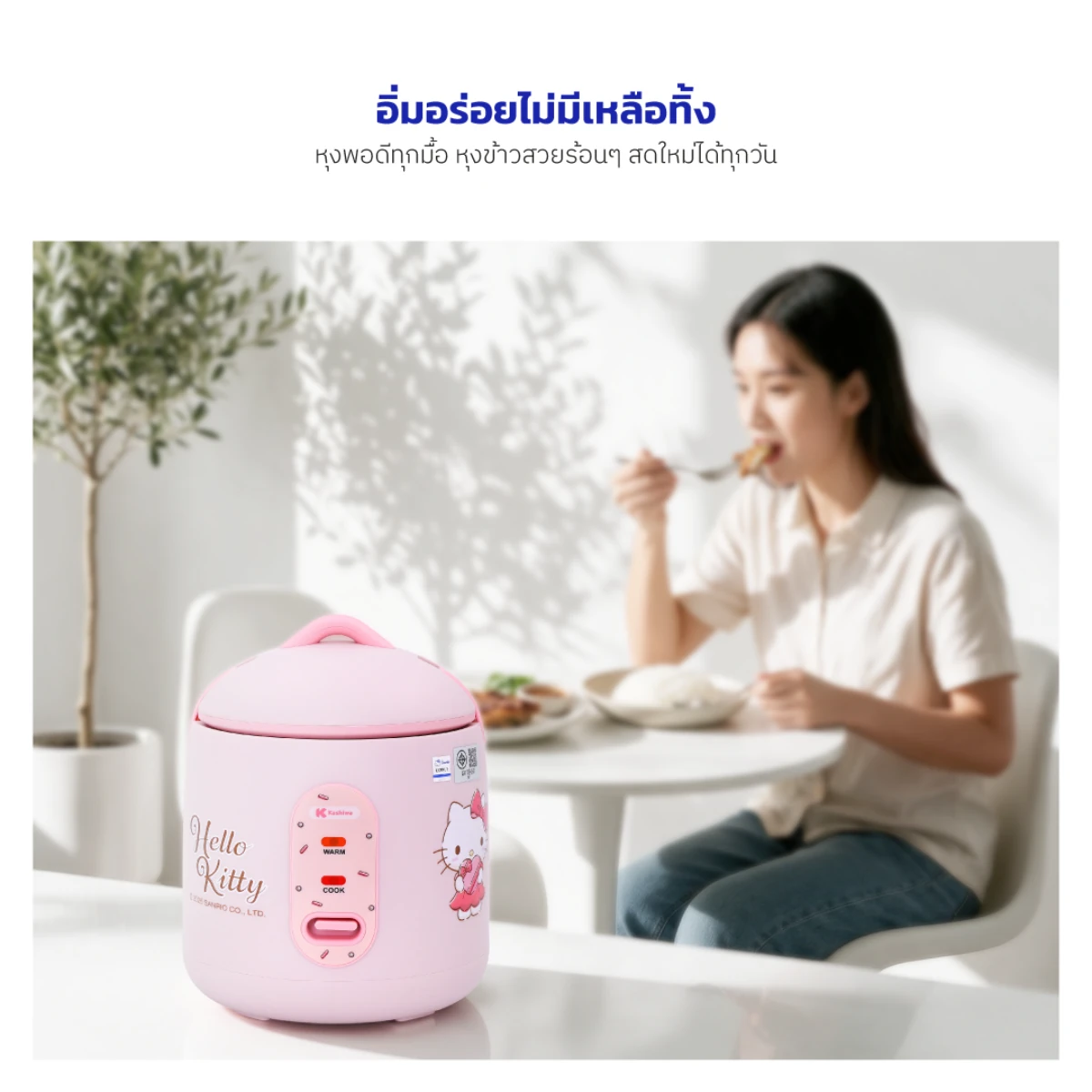 หม้อหุงข้าวไฟฟ้า 0.6 ลิตร Hello Kitty | รุ่น RC-066 - Image 13