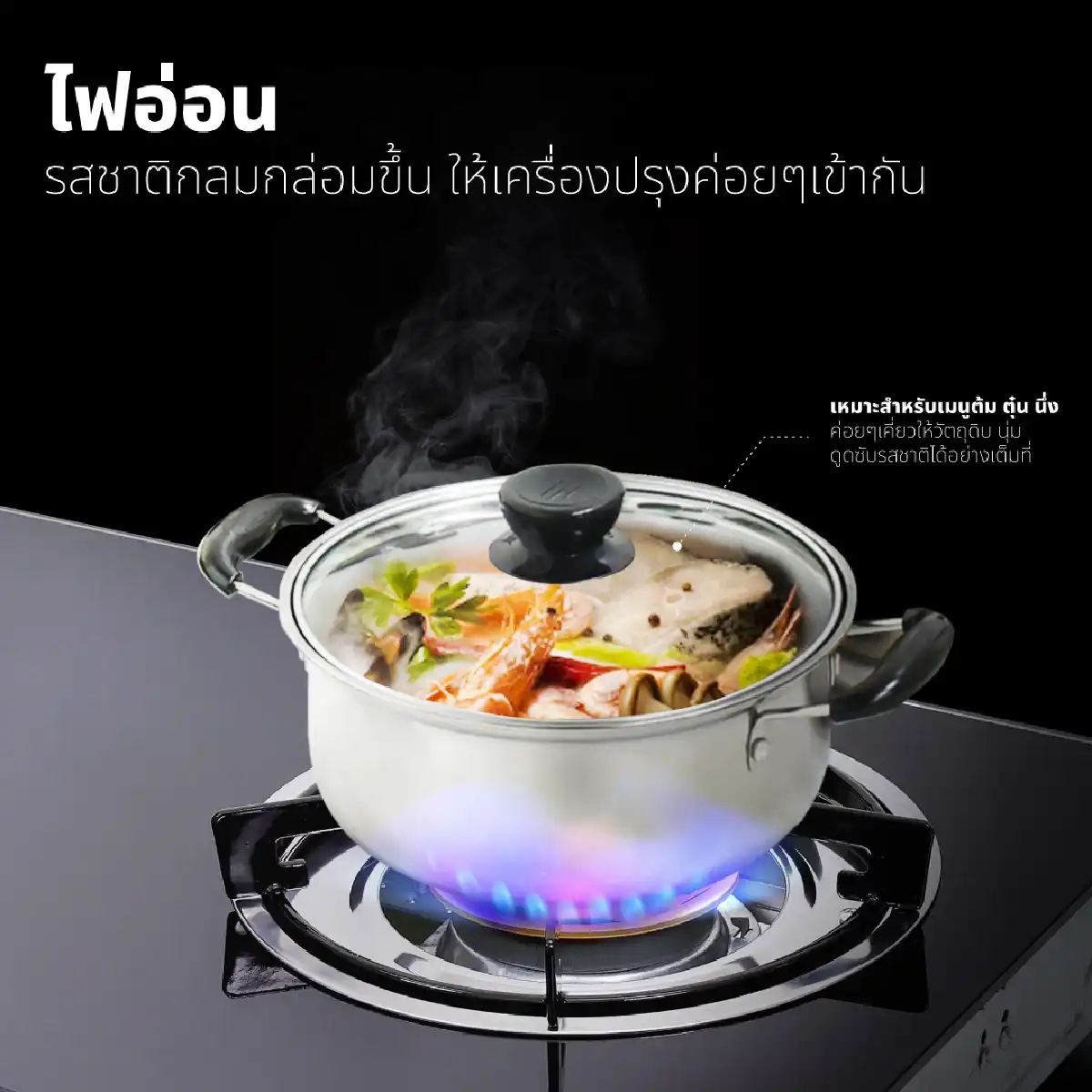 เตาแก๊ส หน้ากระจก หัวเปลวคู่ | รุ่น X-2200 - Image 11